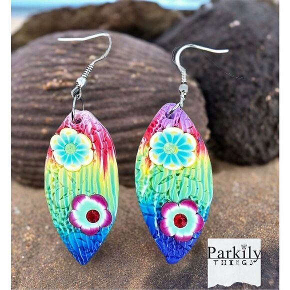 Handcrafted polymer clay earrings - Picture 1 of 5